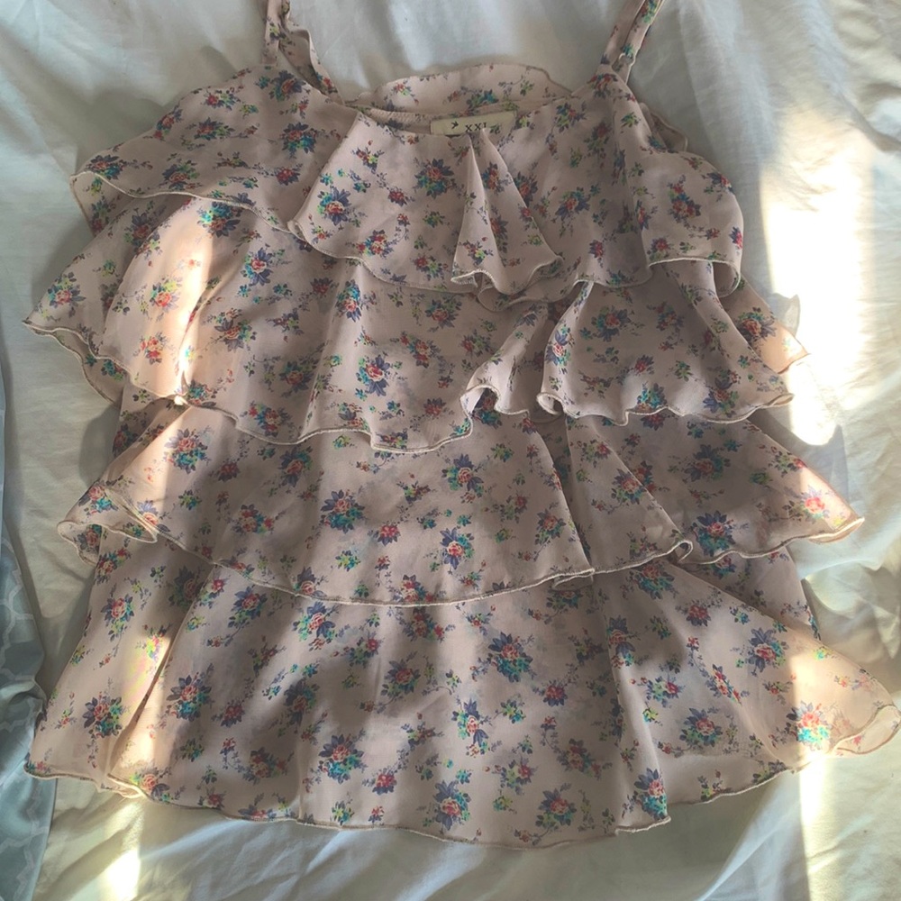 Ruffle floral cami